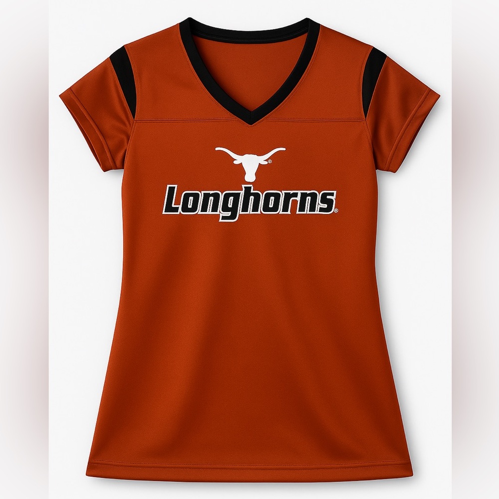 Pro Edge Women Orange Texas Longhorn V Neck Jersey Size Small Collegiate